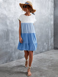 Damen lässiges Sommerkleid mit Rüschendetails und fließendem Schnitt R&B