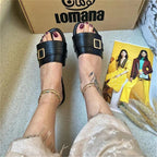 Damen modische Riemchen-Sandalen mit elegantem Schnallen-Detail R&B