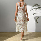 Damen luftiges Häkel-Maxikleid R&B