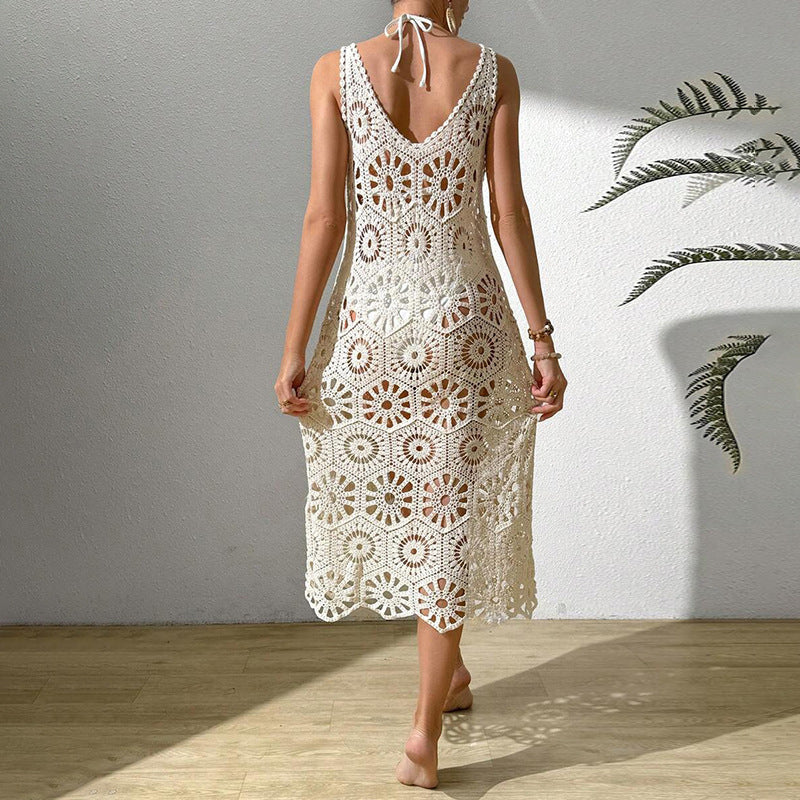 Damen luftiges Häkel-Maxikleid R&B