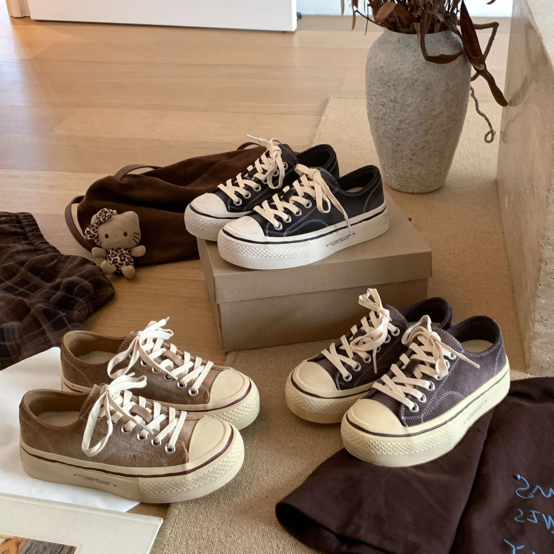 Damen Modische Sneakers aus hochwertigem Wildleder mit bequemer Sohle