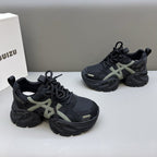 Damen modische Chunky Sneakers mit atmungsaktivem Mesh-Obermaterial und verstellbarem Schnürsystem R&B