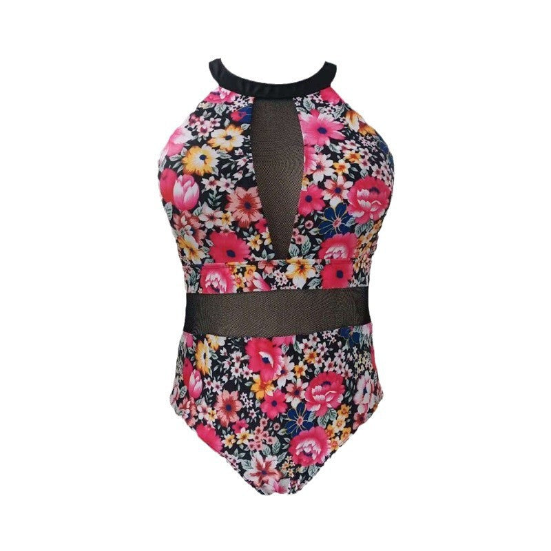 Damen Einteiler Badeanzug mit elegantem Floral-Design und modischen Cut-Out-Details R&B