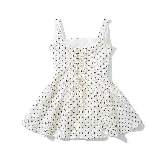 Damen Kurzkleid mit verspieltem Punkte-Muster und elegantem Schnitt R&B