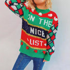 Damen festlicher Pullover mit weihnachtlichem Design und verspielten Details R&B