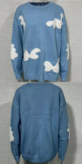 Damen lässiger Pullover mit wolkenartigen Mustern R&B