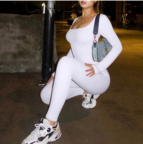 Damen Eleganter Langärmliger Body mit Figurbetontem Schnitt R&B