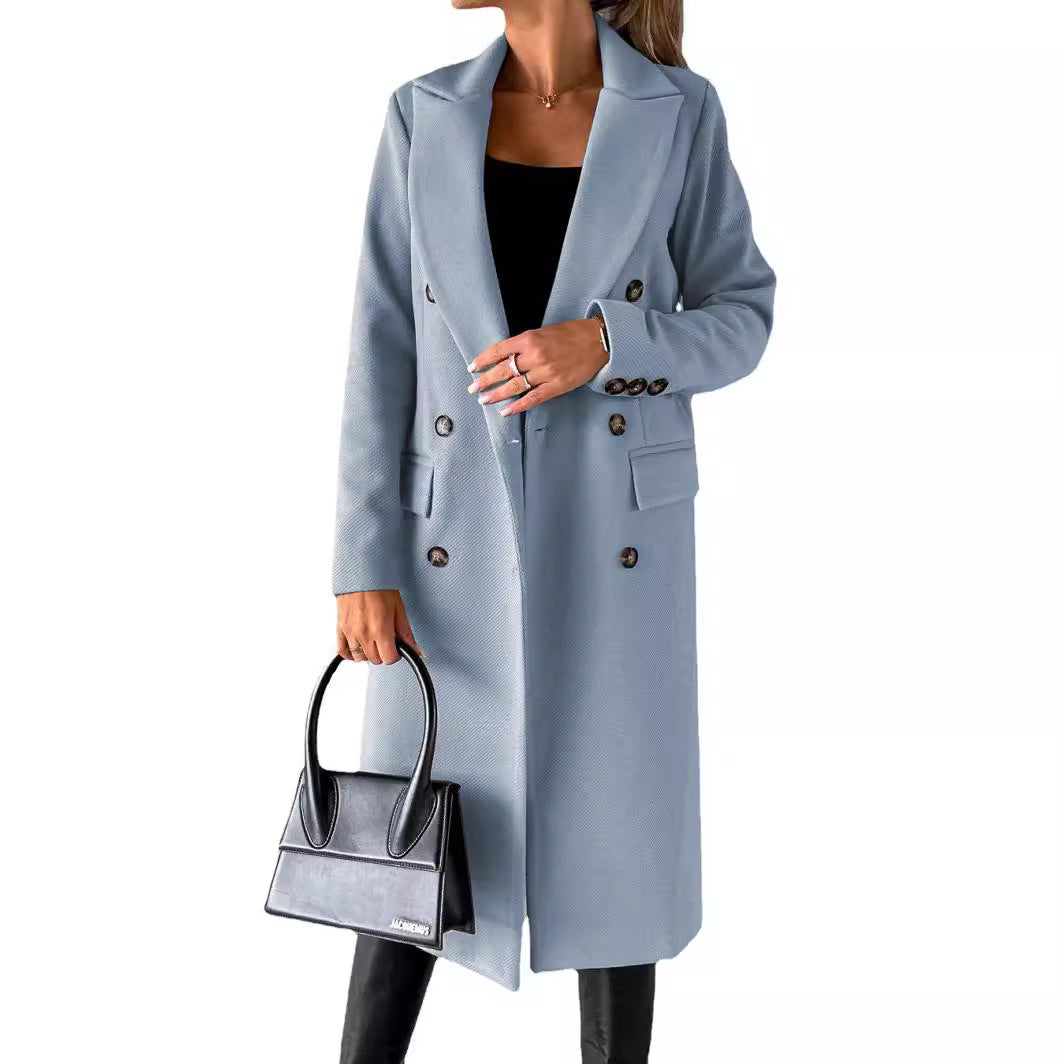 Damen Eleganter doppelt-gesetzter Trenchcoat R&B