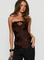 Damen Spitzenoberteil mit floralem Design R&B