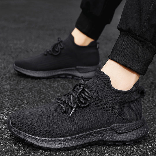 Damen sportliche Sneaker mit atmungsaktiver Strick-Oberfläche und stabiler Sohle R&B