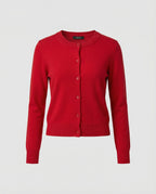 Damen Strickjacke aus Wollmischung in festlichem Rot