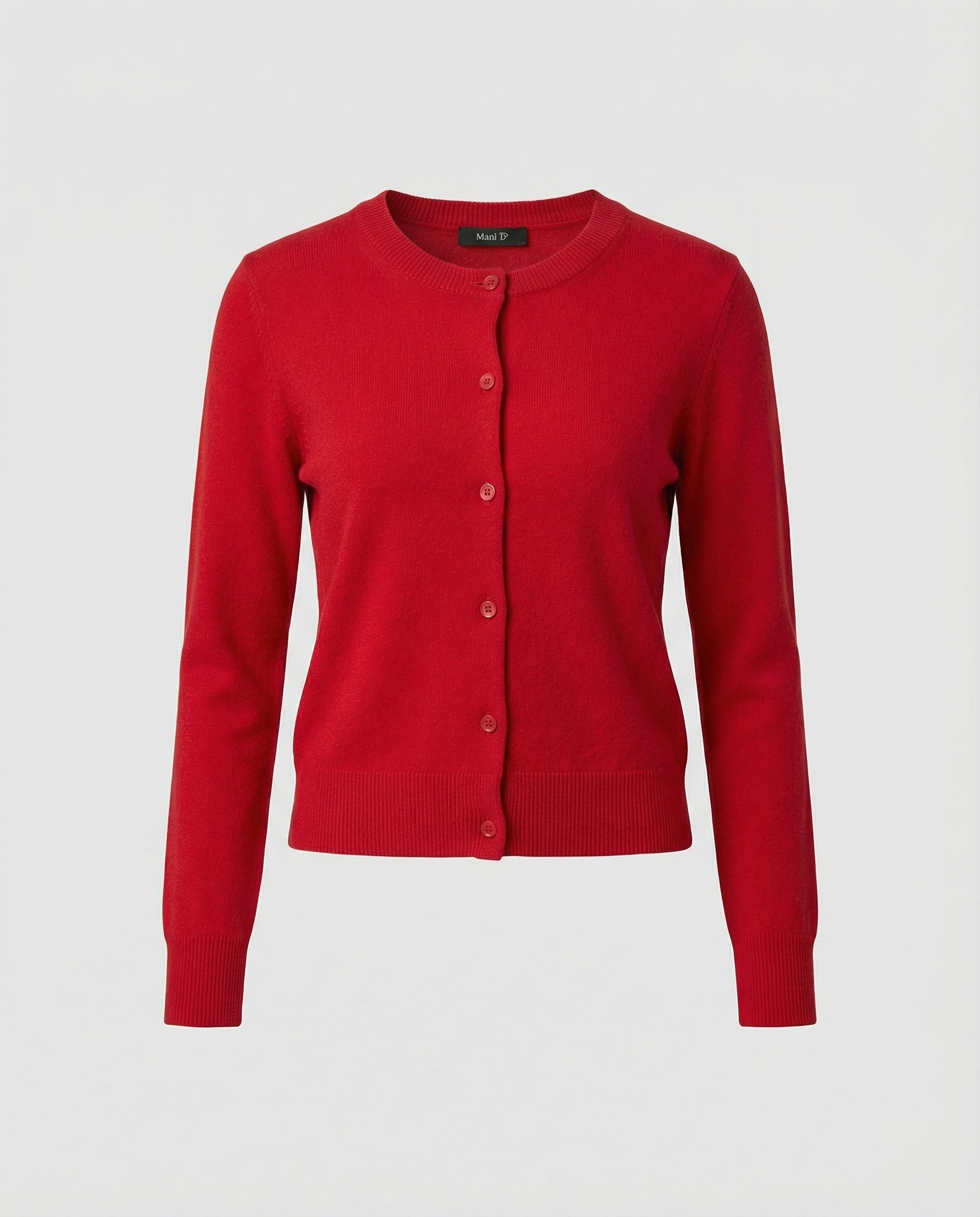 Damen Strickjacke aus Wollmischung in festlichem Rot