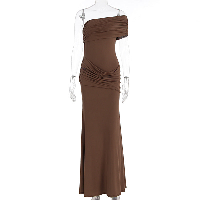 Damen Elegantes Wickelkleid mit asymmetrischem Oberteil und figurbetonendem Saum R&B