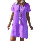 Damen Leichtes Strandkleid aus atmungsaktivem Leinen R&B