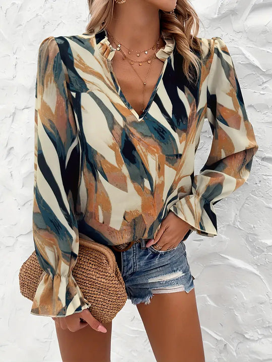 Damen Bluse mit modischem Farbmuster R&B