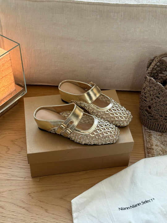 Damen elegante Mary Jane Ballerinas mit modischem Riemchen und hochwertiger Leder-Oberfläche R&B