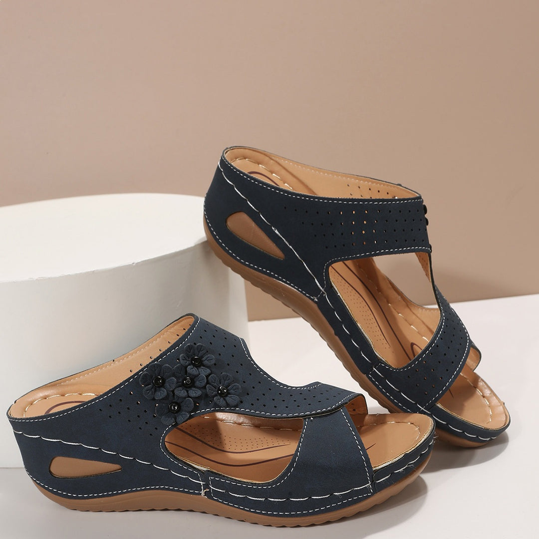 Damen modische Komfortsandalen mit floralem Design R&B