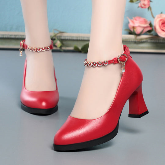 Damen Pumps mit elegantem Riemchen und funkelnden Schmuckdetails R&B