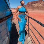 Damen Elegantes Wickelkleid mit schulterfreiem Design und figurbetontem Schnitt R&B
