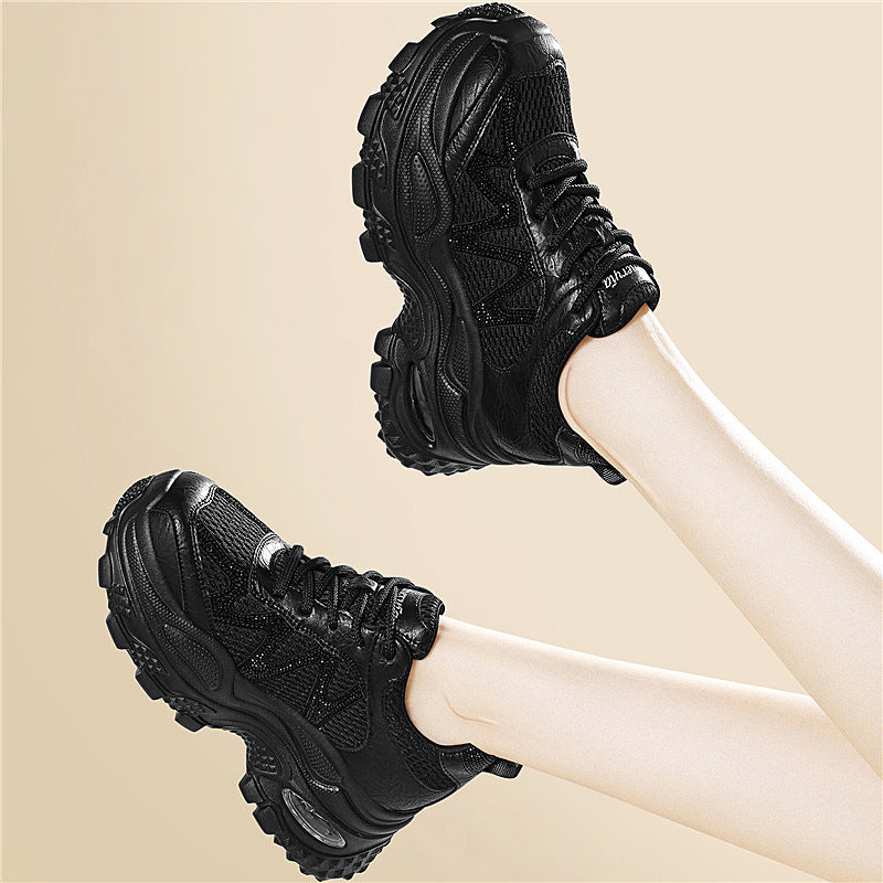 Damen Sportliche und stylische Chunky Sneakers mit atmungsaktivem Mesh und dämpfender Sohle R&B