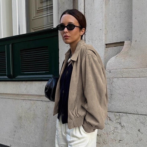 Damen Lässige Oversized Jacke aus weichem Material R&B
