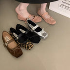 Damen Ballerinas mit verstellbarem Riemen und elegantem Schleifendetail R&B