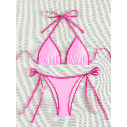 Damen Triangel-Bikini mit verstellbaren Bändern und nahtlosem Design R&B