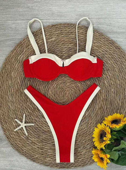Damen Push-Up-Bikini mit kontrastierenden Akzenten R&B