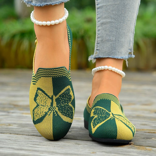 Damen bequeme und atmungsaktive Ballerinas mit floralem Design R&B