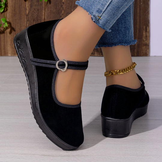 Damen Elegante und bequeme Mary Jane Halbschuhe mit verstellbarem Riemen R&B