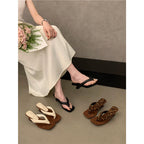 Damen trendige Zehentrenner-Sandalen mit verspieltem Riemendesign R&B