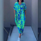Damen Luftiges Freizeitkleid mit V-Ausschnitt und praktischen Taschen R&B