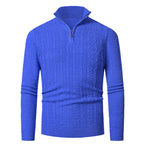 Herren Strickpullover mit hohem Kragen und feinem Zopfdesign R&B