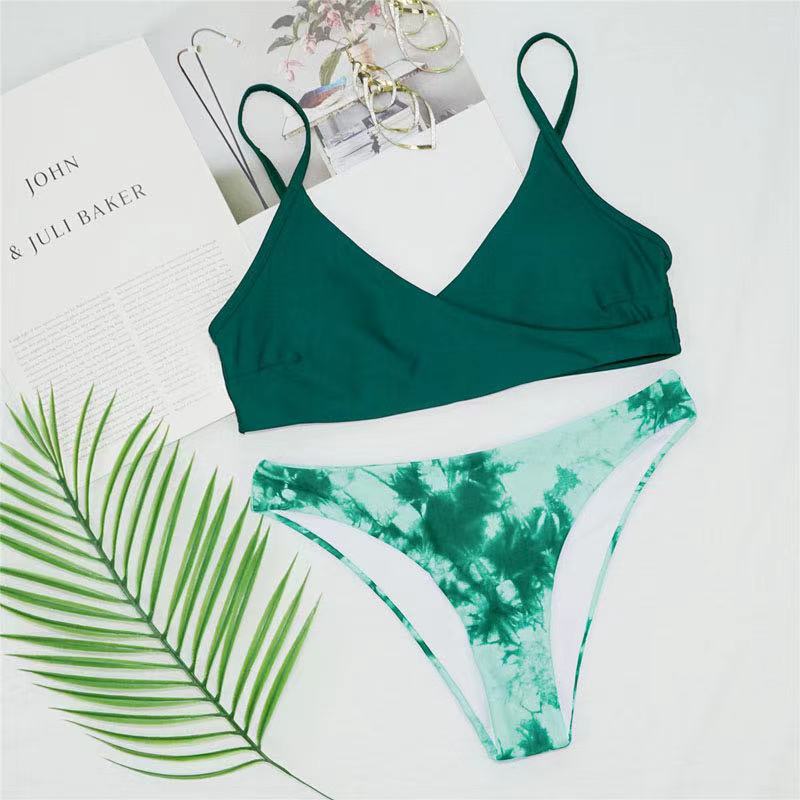 Damen Sportlicher Bikinis mit Kombination aus Wickel-Design R&B