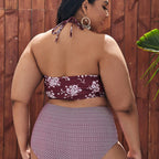 Damen Hochgeschnittener Bikini mit modischem Cropped-Oberteil R&B