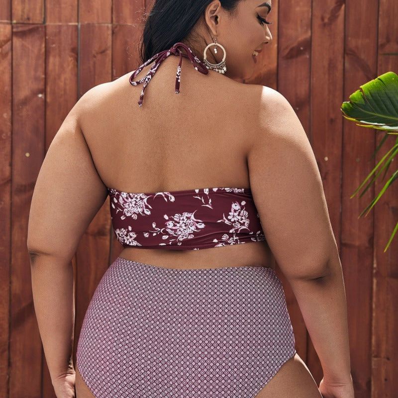 Damen Hochgeschnittener Bikini mit modischem Cropped-Oberteil R&B