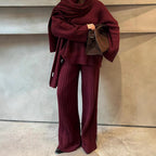 Damen Strickanzug mit weitem Schnitt und eleganten Rippdetails R&B