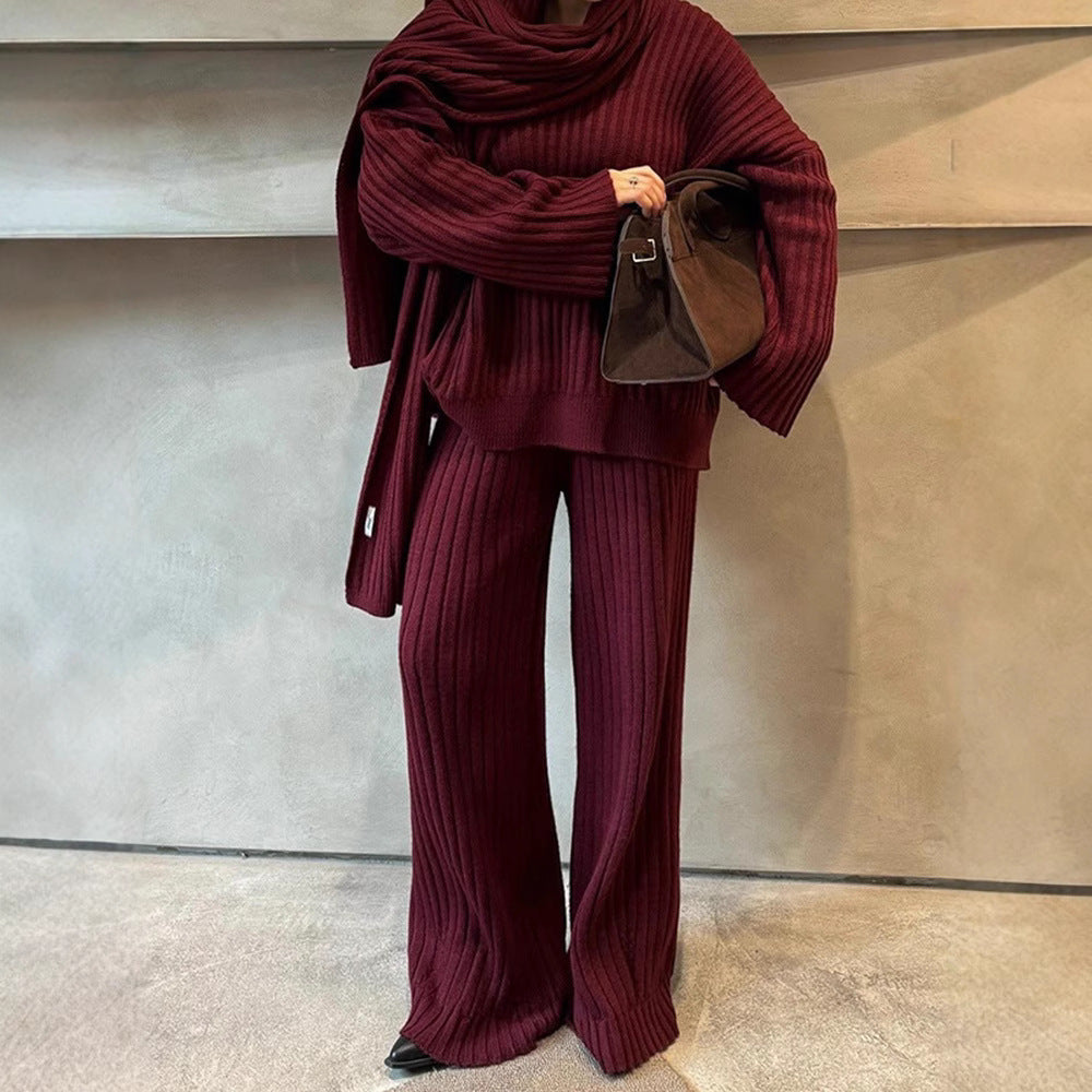Damen Strickanzug mit weitem Schnitt und eleganten Rippdetails R&B