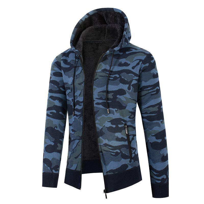 Herren moderne Kapuzenjacke mit Fleece-Futter R&B