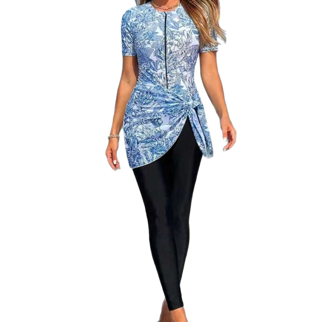 Damen Sportlicher Surfanzug mit asymmetrischem Schnitt und Wickeldetail R&B