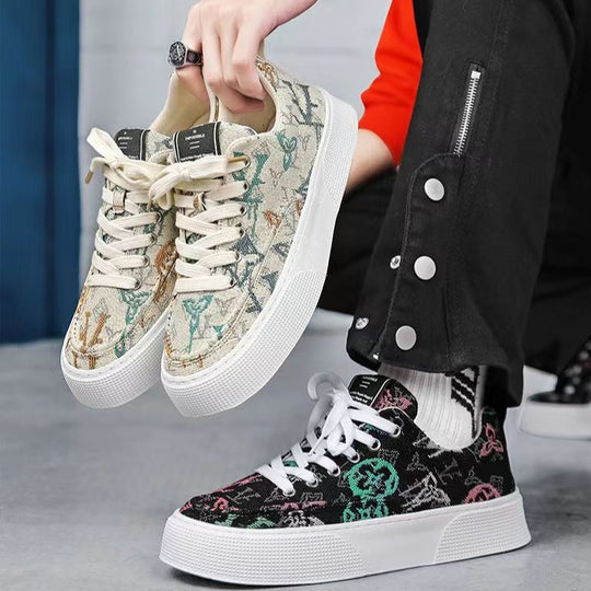Damen Modische Canvas Sneakers mit einzigartiger Druckgestaltung R&B