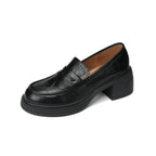 Damen elegante Loafers mit modischem Blockabsatz