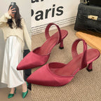 Damen Slingback-Pumps mit spitzer Kappe und bequemem Blockabsatz R&B