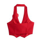 Damen Elegante Weste mit Blütenapplikation R&B