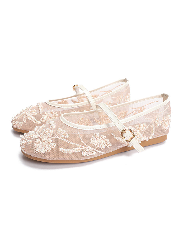 Damen Ballerinas mit floralem Stickereibesatz R&B