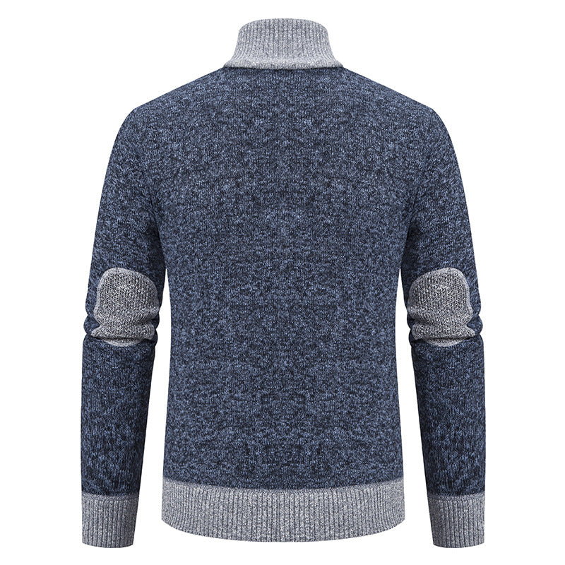 Herren Strickjacke mit modernem Zipper und hochwertiger Struktur