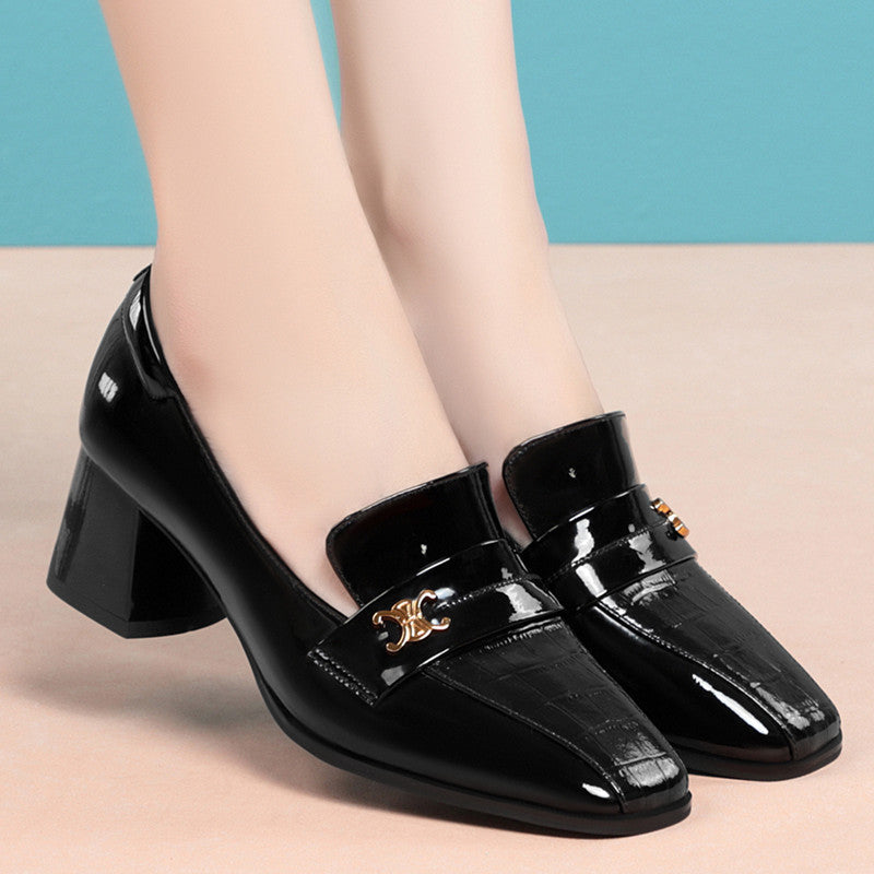 Damen Elegante Blockabsatz-Pumps mit modischem Rüschendesign R&B