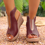 Damen Wedge-Sandaletten mit einem modischen Wabenmuster und rutschfester Sohle R&B