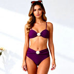 Damen Zweiteiler-Bikini mit raffinierten Rüschen und Muschel-Detail R&B