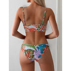 Damen Zweiteiliges Strand-Outfit mit floralem Design und tailliertem Schnitt R&B